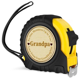 Grandpa Gifts Fathers Day Birthday Gifts for Grandpa Tool Woodworker Carpenter Gifts for Father's Day Carpenter Gifts for Grandpa No One Measures Up to You Engraved Tape Measure 25 FT