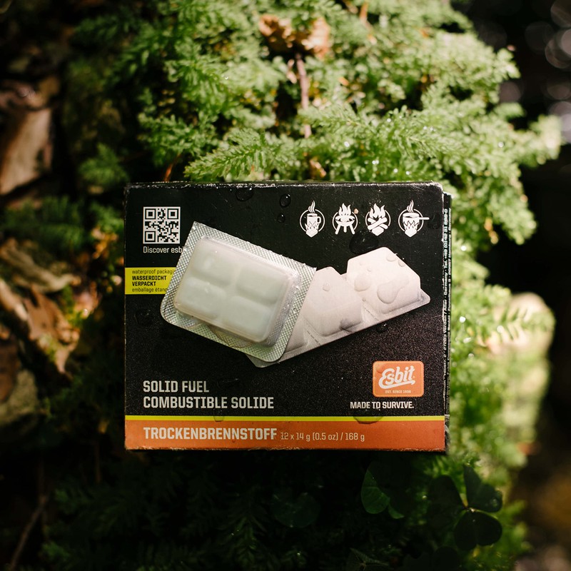 Esbit 1300-Degree Smokeless Solid 14g Fuel Tablets for Backpacking, Camping,