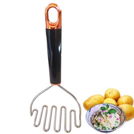 COKEENA Professional 304 Stainless Steel Potato Masher, Heavy Duty Mashed Potatoes Masher, Metal Wire Masher Kitchen Spud Masher for Beans,cauliflowers, Potatoes, Fruits (Wire Masher)