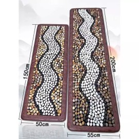 발바닥 지압매트 발지압판 마사지 자갈 매트 발판 [럭셔리형 50x150cm 입체+평면+마사지볼] Foot Reflexology Mat Foot Pressure Plate Massage Pebble Mat Footrest [Luxury Type 50x150cm 3D+Flat+Massage Ball]