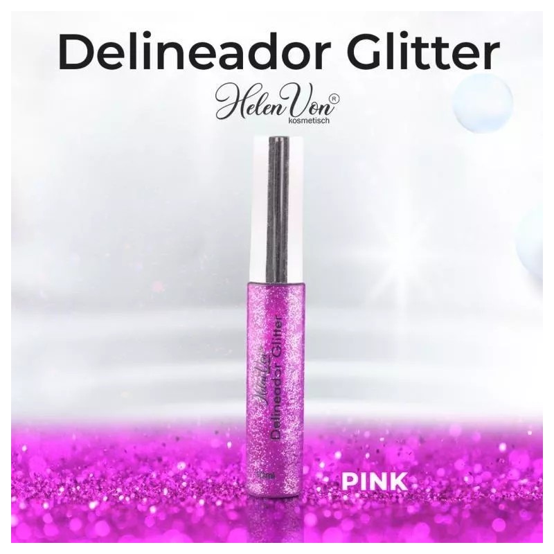 Helen Von Kosmetisch Delineador Glitter Liquido Larga Duracion Brocha Kit