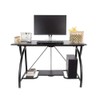 Origami Large Foldable Two-Shelf Desk, Sturdy Steel-Frame Laptop Computer Table,
