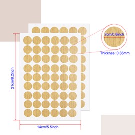 Aopin Screw Hole Stickers PVC Covers Self Adhesive, 21mm Decorative Stickers Screws Covers Caps Great for Wooden Furniture Wardrobe Cabinet Shelf Desk Plate 1 Sheet, PC-275 Maple