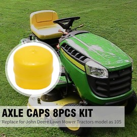 8-Pack Axle Cap Bearing Cover M143338 Replacement for John Deere 105 D100 D105 D110 D125 L105 L110 L130 LA105 LA115 X304 X520 Lawn Mower and Lawn Tractor