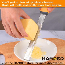 Hamoer Grater Citrus Orange Lime Lemon Slicer with Channel Knife Stainless steel with non-slip rubber handle 2-pcs multi-tool set