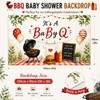 BBQ Baby Shower Backdrop Banner It's a Baby Q Baby