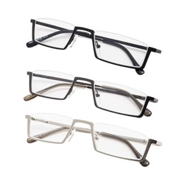 Gr8Sight 3-Pack Half-Rim Reading Glasses with Spring Hinges +2.75