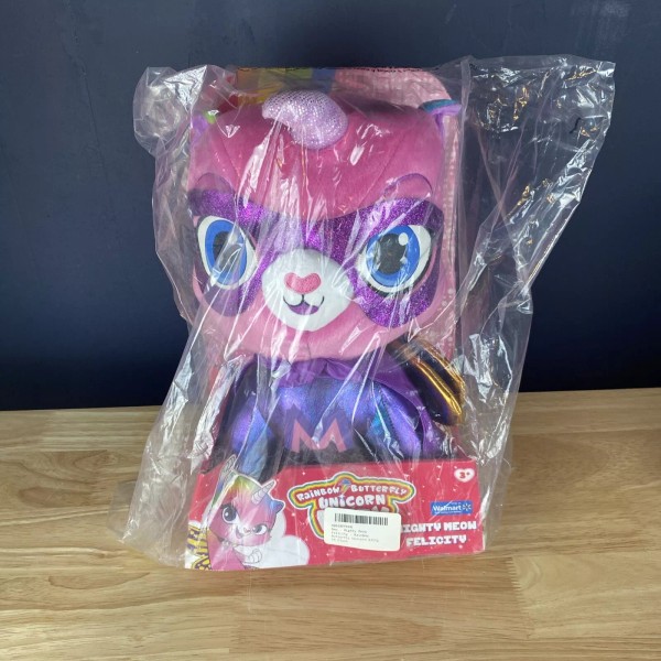 Rainbow Butterfly Unicorn Kitty - 14\" Mighty Meow Felicity Plush