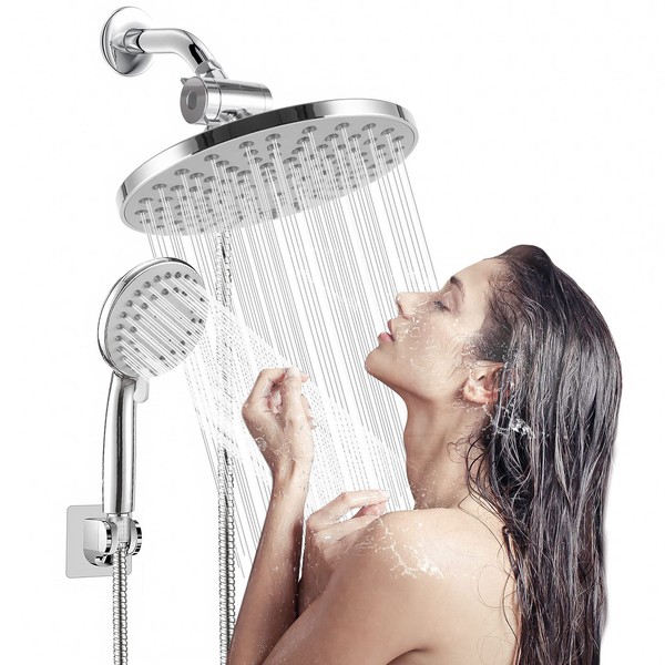 High Pressure 8" Rainfall Shower Head and Handheld Shower Heads