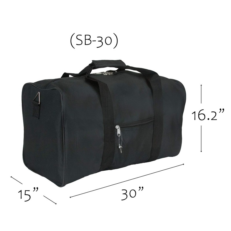 19" 24" 30" 36" 42" Simple Duffel Bag - Black