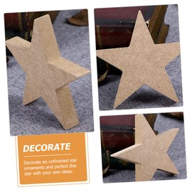 CORHAD 6Pcs Unfinished Wooden Stars for Crafts Blank Star Ornaments for Home Decoration DIY Projects Christmas Tree and Safe Material for Painting and Personalization