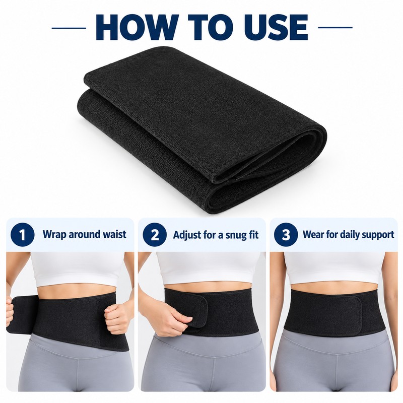 Waist Support Belt for Daily Wear – 19cm Wide Polyester