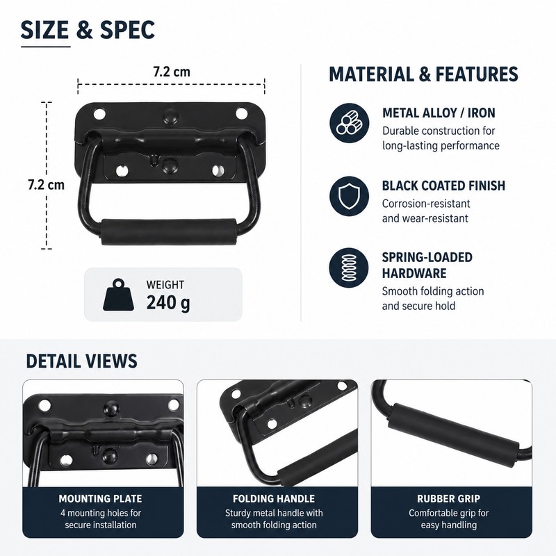 1or 2pcs 100mm Folding Cabinet Handle for Boxes & Drawers