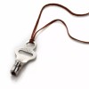 Deez Jewelz Roller Skate Key Pewter Necklace 1950s '60s Brown