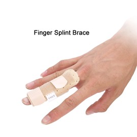 Adjustable Finger Splint, Trigger Finger Splint Finger Orthotic Support for Trigger Finger, with Fixed Aluminium Band for Middle Index Finger