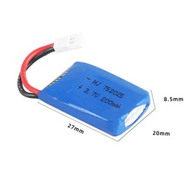 3.7V 200mAh 752025 25C Li-ion Rechargable Batteries with 4 in 1 1S Charger