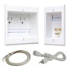PowerBridge TWO-PRO-6 Dual Outlet TV Cord Hider for Wall Mounted