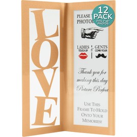 Photo Booth Frames Love (12, Gold)