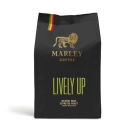 Marley Coffee Organic Strong Dark Roast Espresso Coffee Beans 227g - Lively Up Blend - Marley Coffee - From The Family Of Bob Marley - For All Coffee Machines - Strength 5