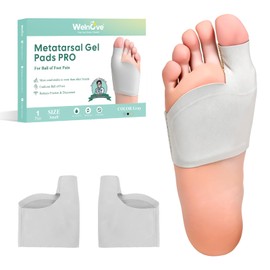 Welnove Metatarsal Pads with Bunion Relief - Upgraded Plush Lining - Ball of Foot Cushions for Metatarsalgia, Sesamoiditis, Morton's Neuroma - Forefoot Protection Sleeve with for Women Men (Size S)