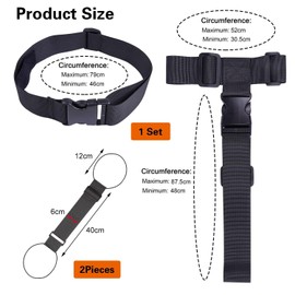 EOWVISN 1 Set of T-Shaped Nylon Luggage Link Straps, 2 Pieces of Black Hand Luggage Straps, Adjustable, Elastic, Portable, Compatible with Multiple Vehicle Types