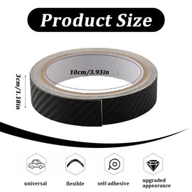 DOKRIN Lackschutzfolien,3 cm * 10 m Carbonfaser-Karosserieaufkleber für Türen und Fenster, kratzfeste Schutzfolie