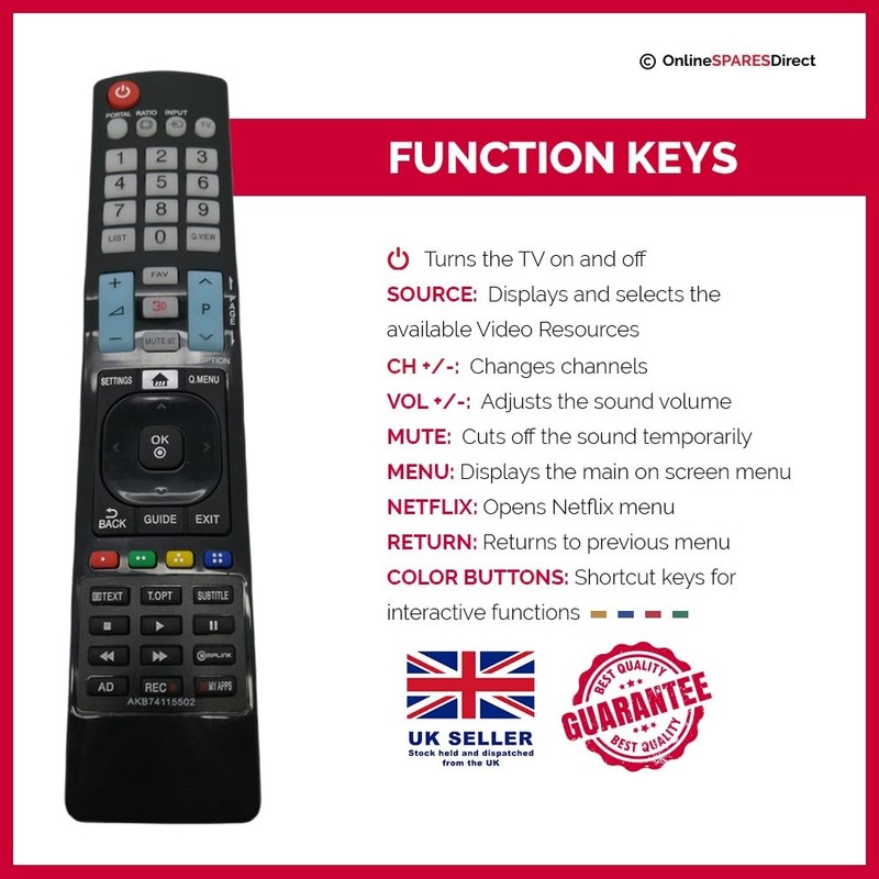 Remote Control For LG LAS855M MUSICflow HS8 Curved Wireless Multi-Room