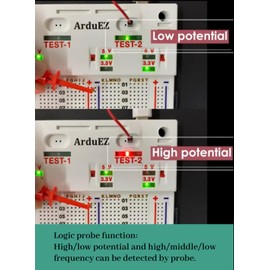 ArduEZtw Dual Power+Dual 5-States Microcomputer Logic Probe Breadboard Kit.820(5x41x4) x2 Sides Board Holes,3.3v/5v Power Supply breadboard.Electronic Powered breadboard kit.