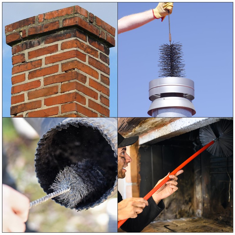 PATIKIL 4inch Chimney Brush, 2pcs Chimney Cleaning Brush Round Sweep