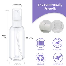 TrendBox 6 Pack Plastic Empty Bottles with Duckbill Pump Cap for Shampoo, Lotions, Liquid Body Soap, Cream (2 oz / 60 ml)