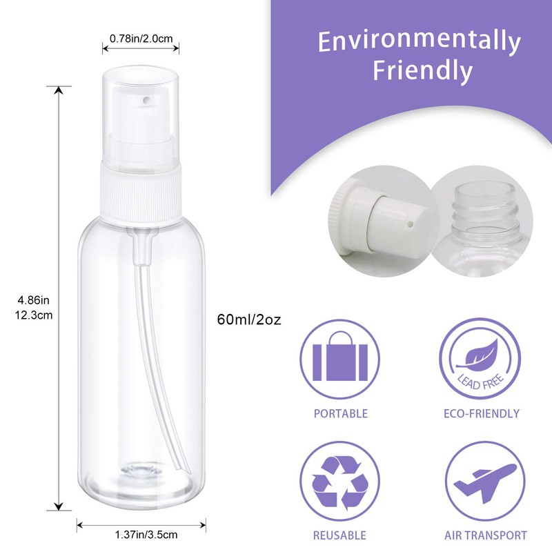 TrendBox 6 Pack Plastic Empty Bottles with Duckbill Pump Cap
