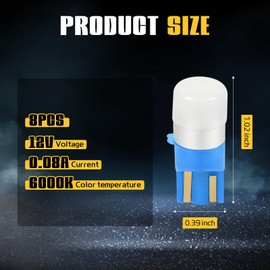 wuyaoyao 8PCS LED Bulb Instrument Panel Cluster Gauge Dashboard Light, 12V T10 3030 Super Bright Car Led Indicator Light Replacement Kits for 1982-1998 F150 F250 F350, Car Accessories (Ice Blue)