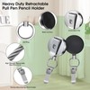 YueMiEcoUS 4 Pack Heavy Duty Retractable Pull Pen Pencil Holder