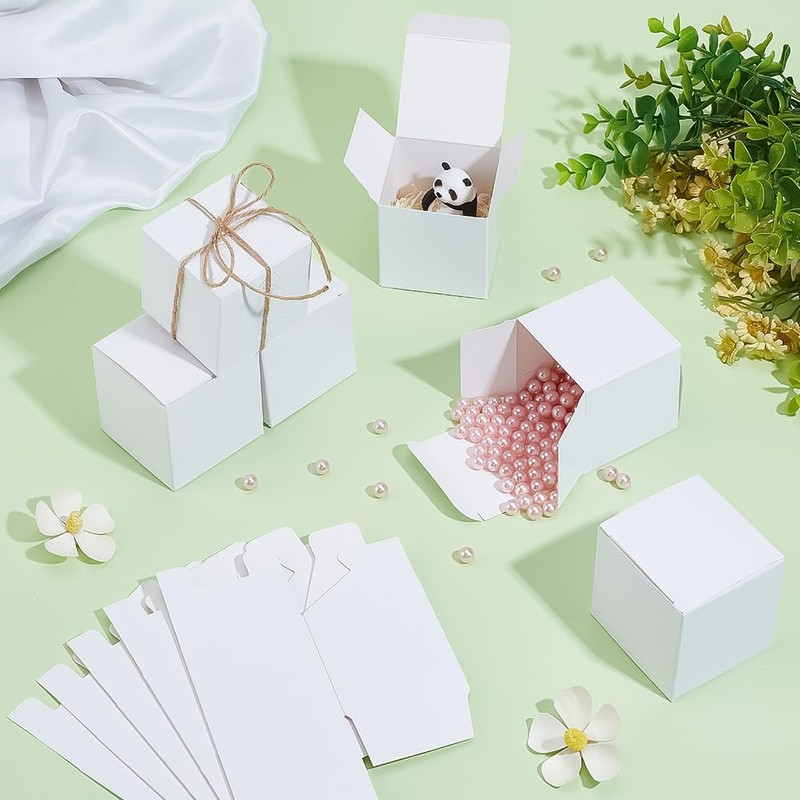 PH PandaHall 30pcs White Gift Box 6cm Mini Paper Boxes