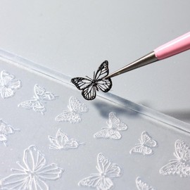 JFIYUOMCI Butterfly Silicone Nail Molds, 3D Stars Nail Art Molds, Resin Butterfly Charms for Nails, Carving Template Butterflies Mold for Nails Art Design Women DIY Manicure Supplies