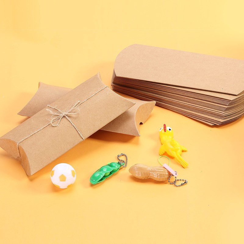 Mr. Pen Kraft Pillow Boxes, 6.3x3.4x1.3 in, 25 Pack with