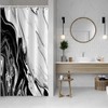 Ruelvth Black and White Shower Curtain, Modern Abstract Black Marble