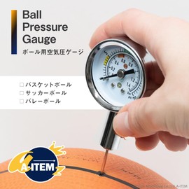A-ITEM Ball Air Pressure Gauge, Air Pressure Gauge, Easy Pressure Gauge, For Balls, Rugby, Football, Volleyball, Basketball, Physical Education, Includes Exhaust Button, Lightweight, Internal Pressure