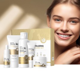 5-in-1 Hautpflege Set, Milch Hautpflege Kits für Frauen Mädchen, tägliche Hautpflege mit Gesichtsreiniger, Augencreme, Feuchtigkeitscreme, aufhellende Creme und Sonnenschutz