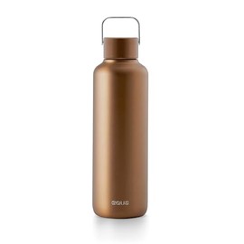 EQUA Timeless Insulated Water Bottle, Double Walled, Stainless Steel, Cold for 24 Hours or Hot for up to 12 Hours, BPA-Free, Leak-Proof, Durable, Multifunctional(Bronzed, 600ml)