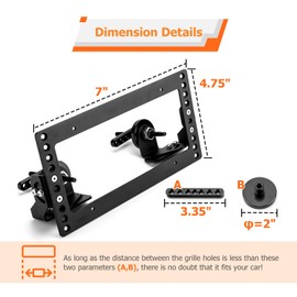 WeiSen Front Grille License Plate Holder Mount Bracket Kit Adjustable Compatible with Toyota Tacoma Camry Highlander Tundra 4Runner, No Drilling