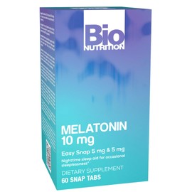 Bio Nutrition Tabletas de melatonina de 10 mg, 60 unidades