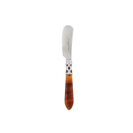 Vietri Aladdin Brilliant Tortoiseshell Small Spreader, 5" 18/10 Stainless Steel Cheese Spread Knife