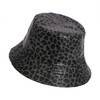 Manfnee Leopard Bucket Hat PU Leather Bucket Hats Sun Hat