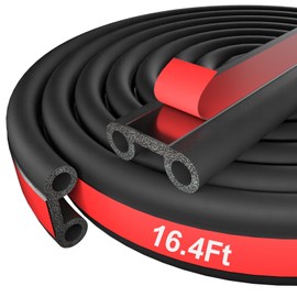 16.4FT Tailgate Seal, Adhesive Tonneau Cover Seal, Truck Bed Camper Shell Seal, Automotive Weather Stripping with Double Hole, Tailgate Seals for Pickups Trucks Campers Cars