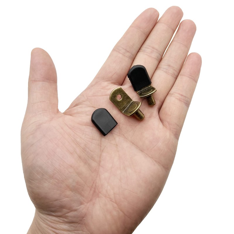 MYYZMY Bronze Shelf pins, 40pcs L-Shaped Clips 1/4 Inch Shelf