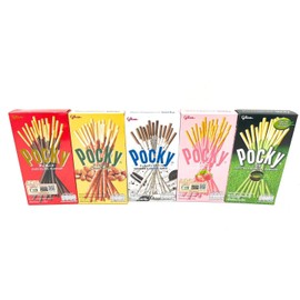 Pocky Biscuit Stick 5 Flavor Variety Pack (Pack of 5) (Total 7.2 oz) - Classic Flavors