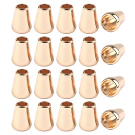 20 Pieces Zinc Alloy Bell Stopper Cord Ends Lock Metal Bell Cord Lock Cap End Stopper Conical Metal Cord Rope Locks Fastener Ends for Clothes Backpack Lanyard, Light Gold