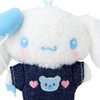Sanrio 182591 Mascot Holder (Denim Patch) Cinnamo Roll Plush Keychain