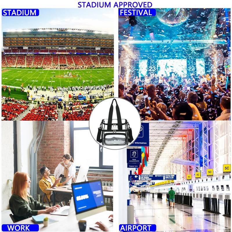 FlowFly Clear Bag Double Decker Lunch Bag for Stadium Events
